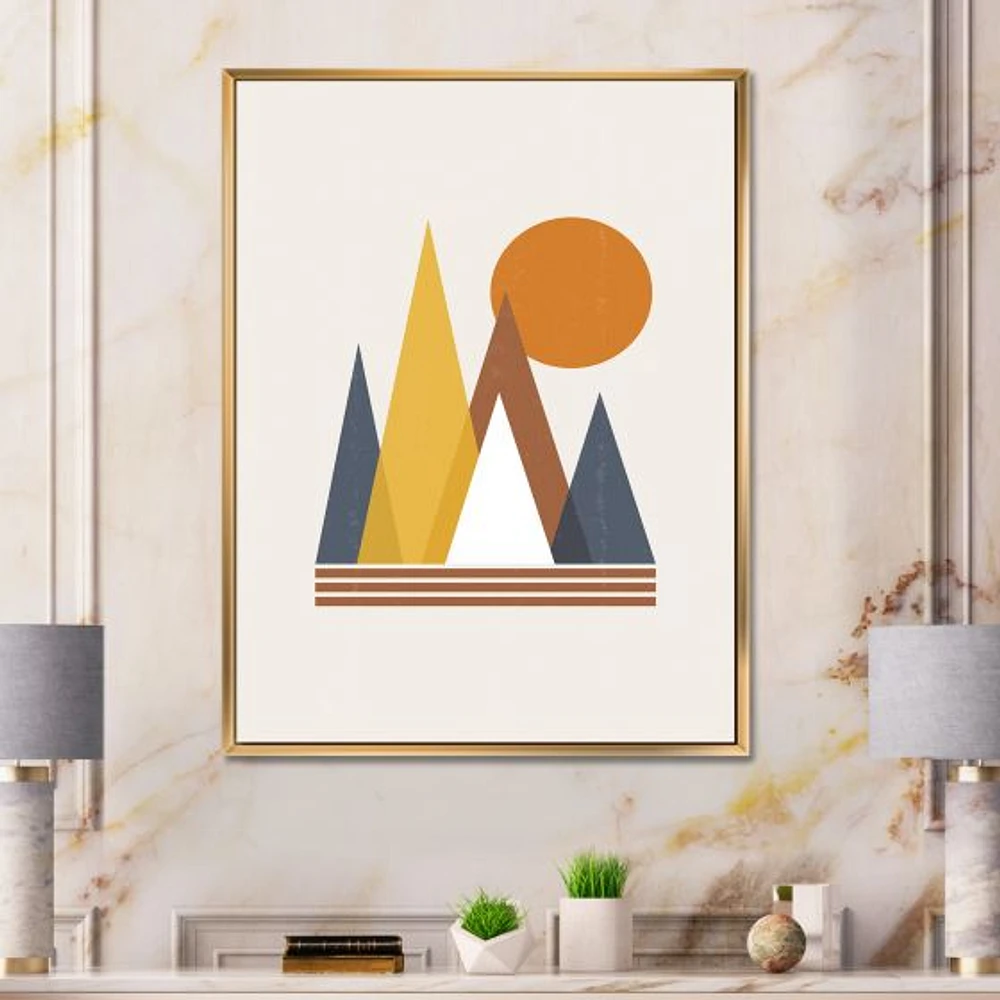 Toile « Mountain Abstract and Sun »