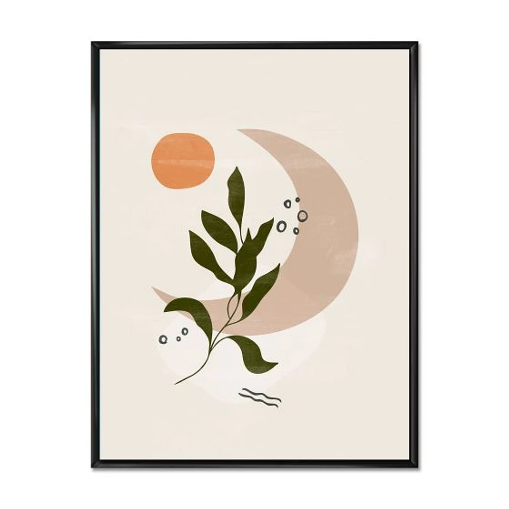 Toile « Abstract Geometrical Moon with Leaf I »