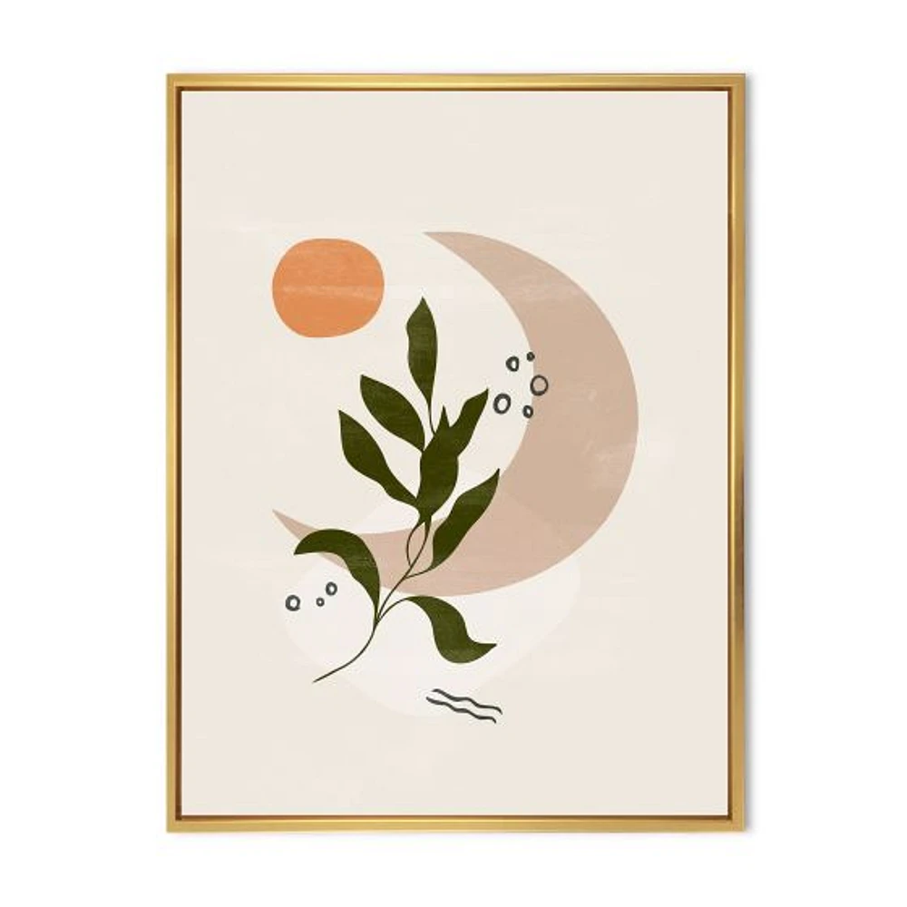 Toile « Abstract Geometrical Moon with Leaf I »