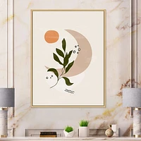 Toile « Abstract Geometrical Moon with Leaf I »