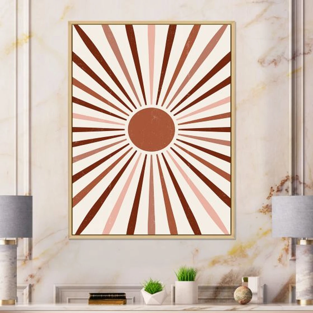 Geometric Radiant Sun  Canvas Wall Art