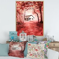 Toile « House Red Autumn Woods »