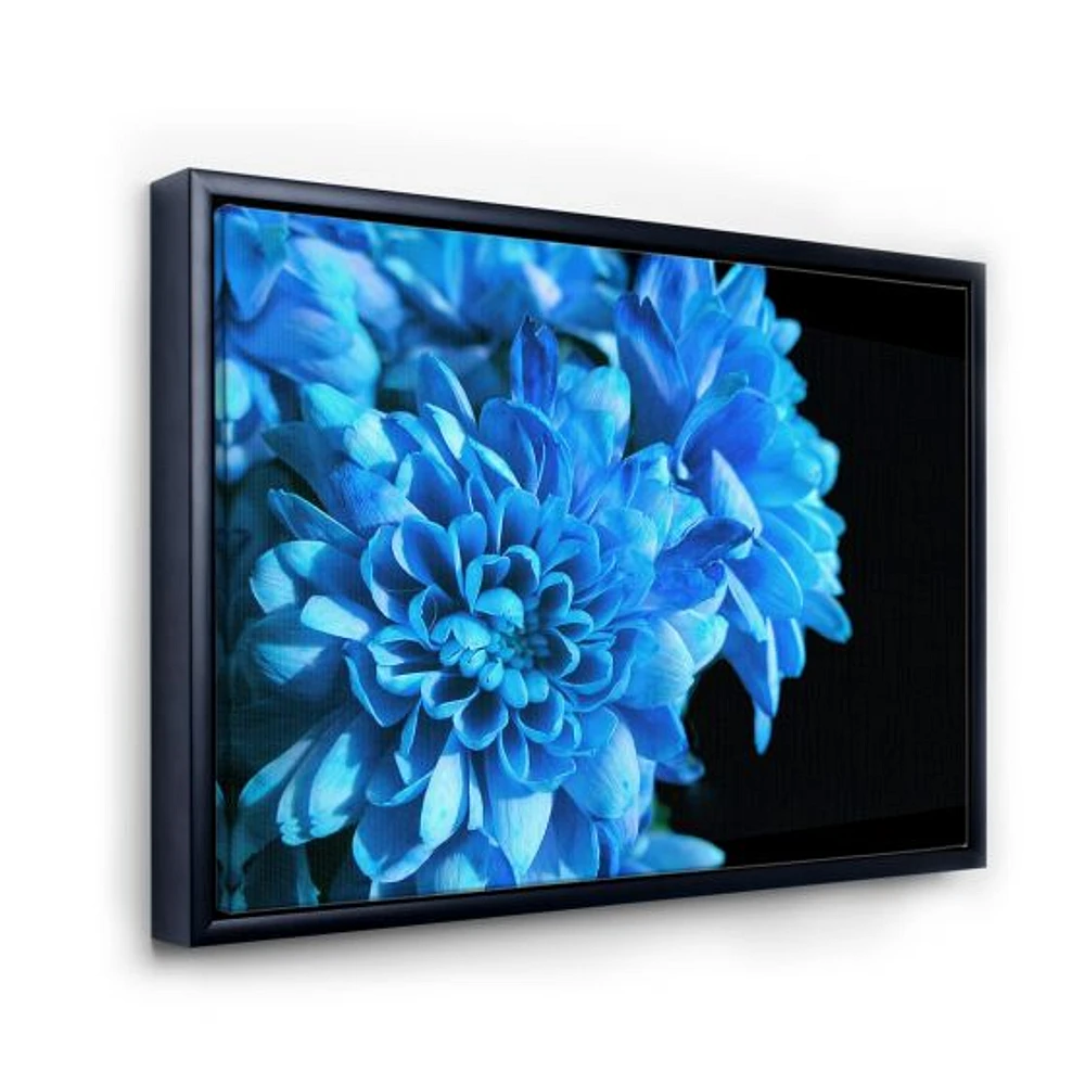 Detail of Blue Flowers on Black I  Wall Art