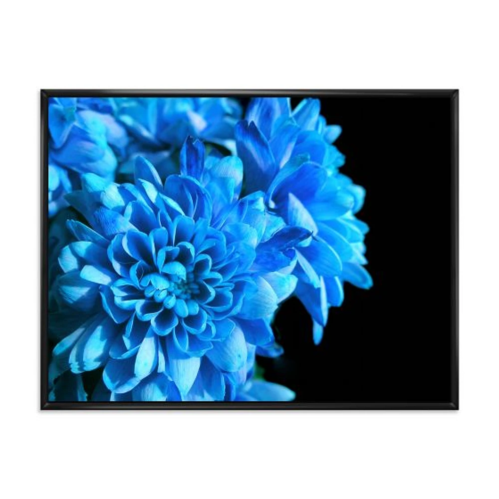 Detail of Blue Flowers on Black I  Wall Art