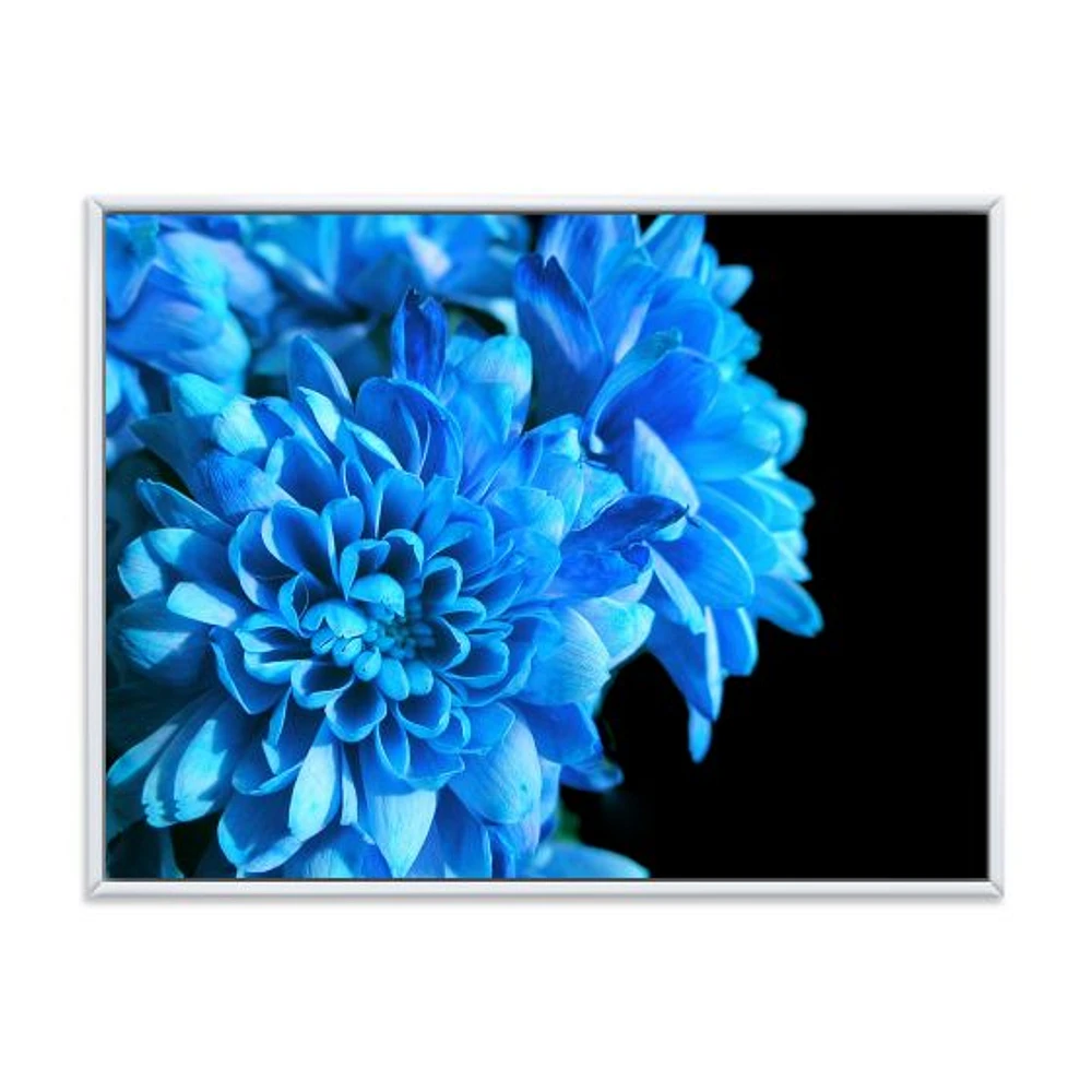 Detail of Blue Flowers on Black I  Wall Art