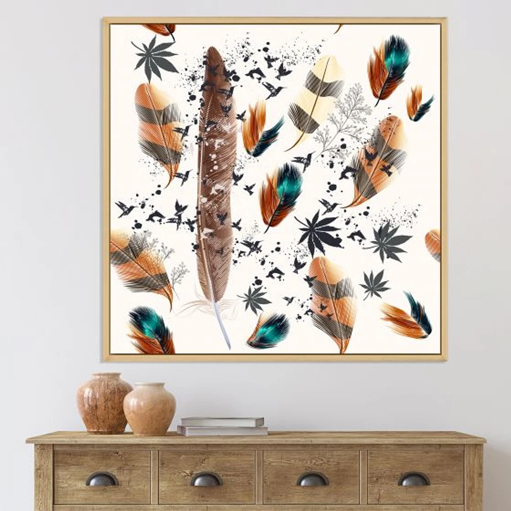 Multicolored Feather Pattern  Wall Art