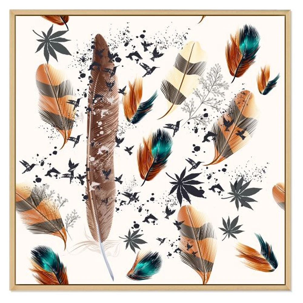 Multicolored Feather Pattern  Wall Art