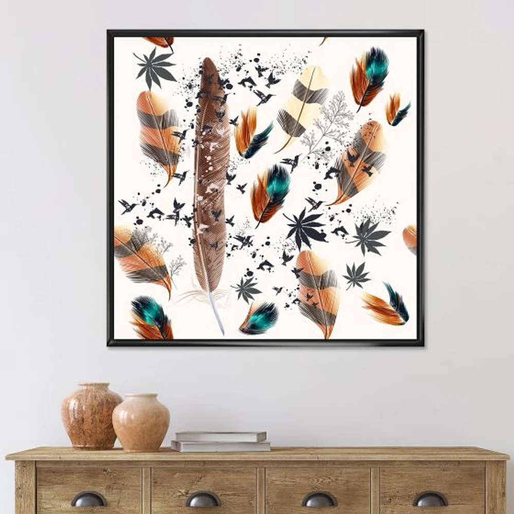 Multicolored Feather Pattern  Wall Art