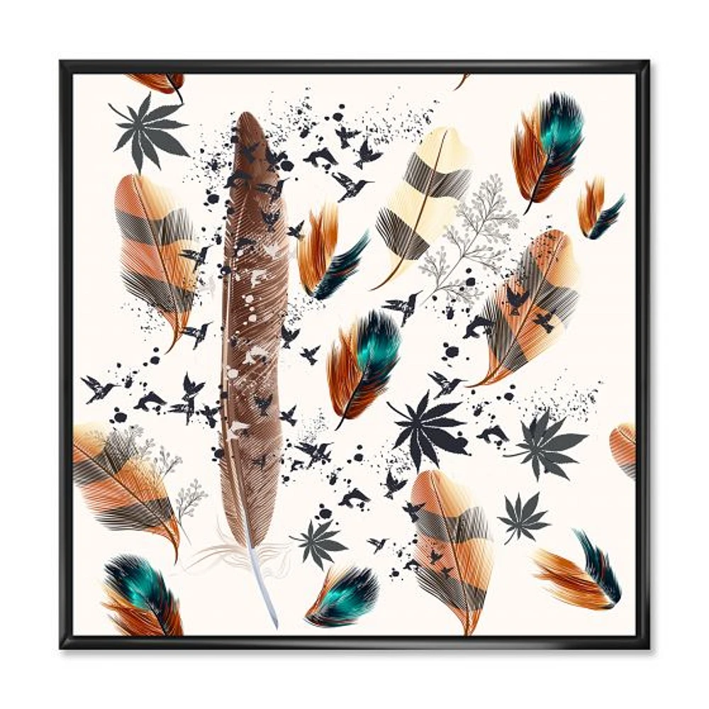 Multicolored Feather Pattern  Wall Art