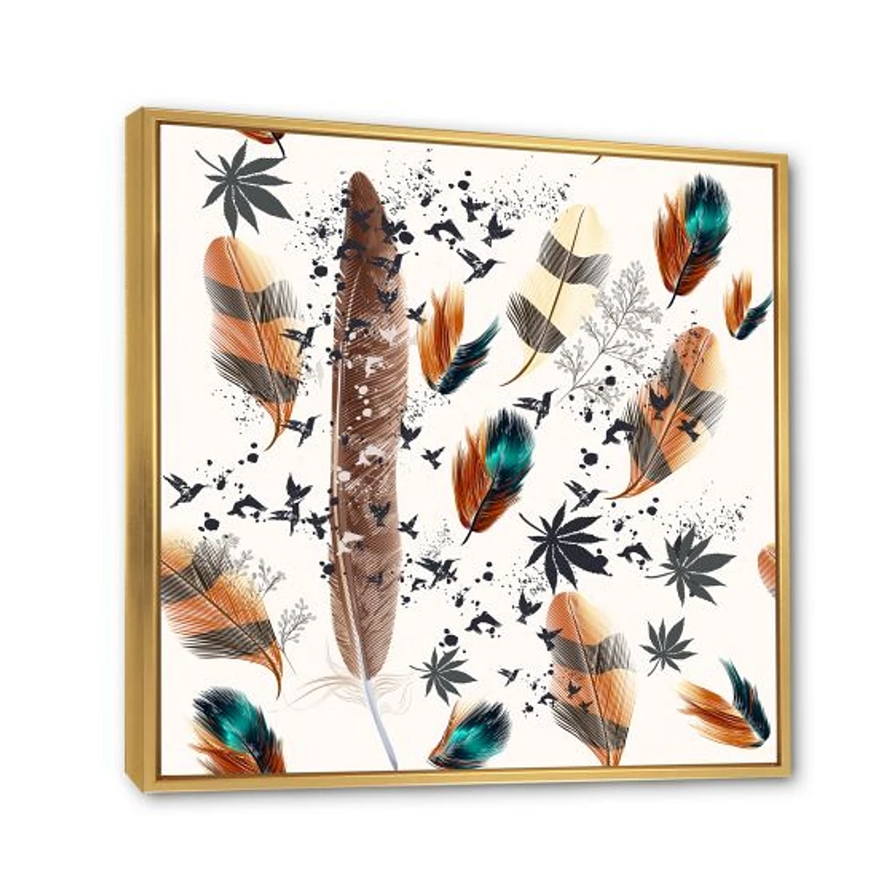 Multicolored Feather Pattern  Wall Art