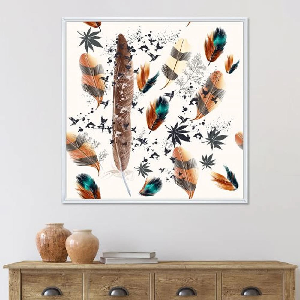 Multicolored Feather Pattern  Wall Art