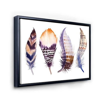 Purple Boho Feathers  Wall Art