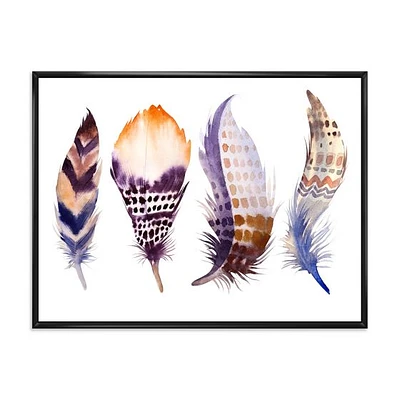 Purple Boho Feathers  Wall Art