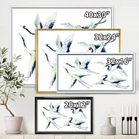 Asian Crane Bird Impression  Wall Art