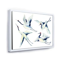 Asian Crane Bird Impression  Wall Art