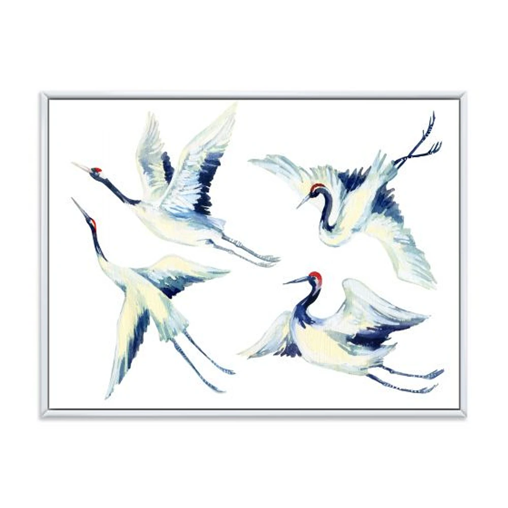 Asian Crane Bird Impression  Wall Art