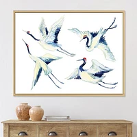 Asian Crane Bird Impression  Wall Art