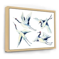 Asian Crane Bird Impression  Wall Art