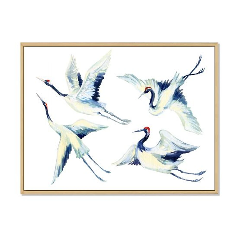 Asian Crane Bird Impression  Wall Art