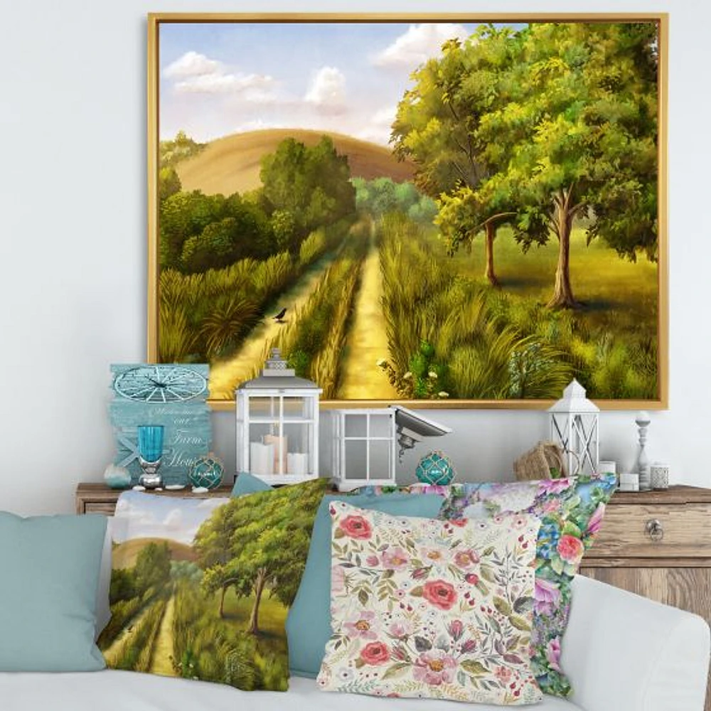 Toile « Vibrant Country Road During Summer