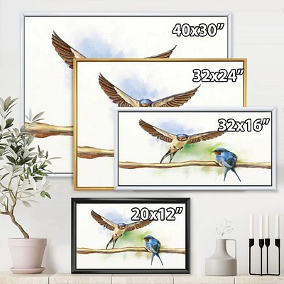 Two Barn Swallows Birds  Wall Art