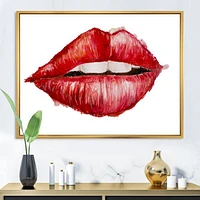 Valentines Day Red Woman Lips  Wall Art