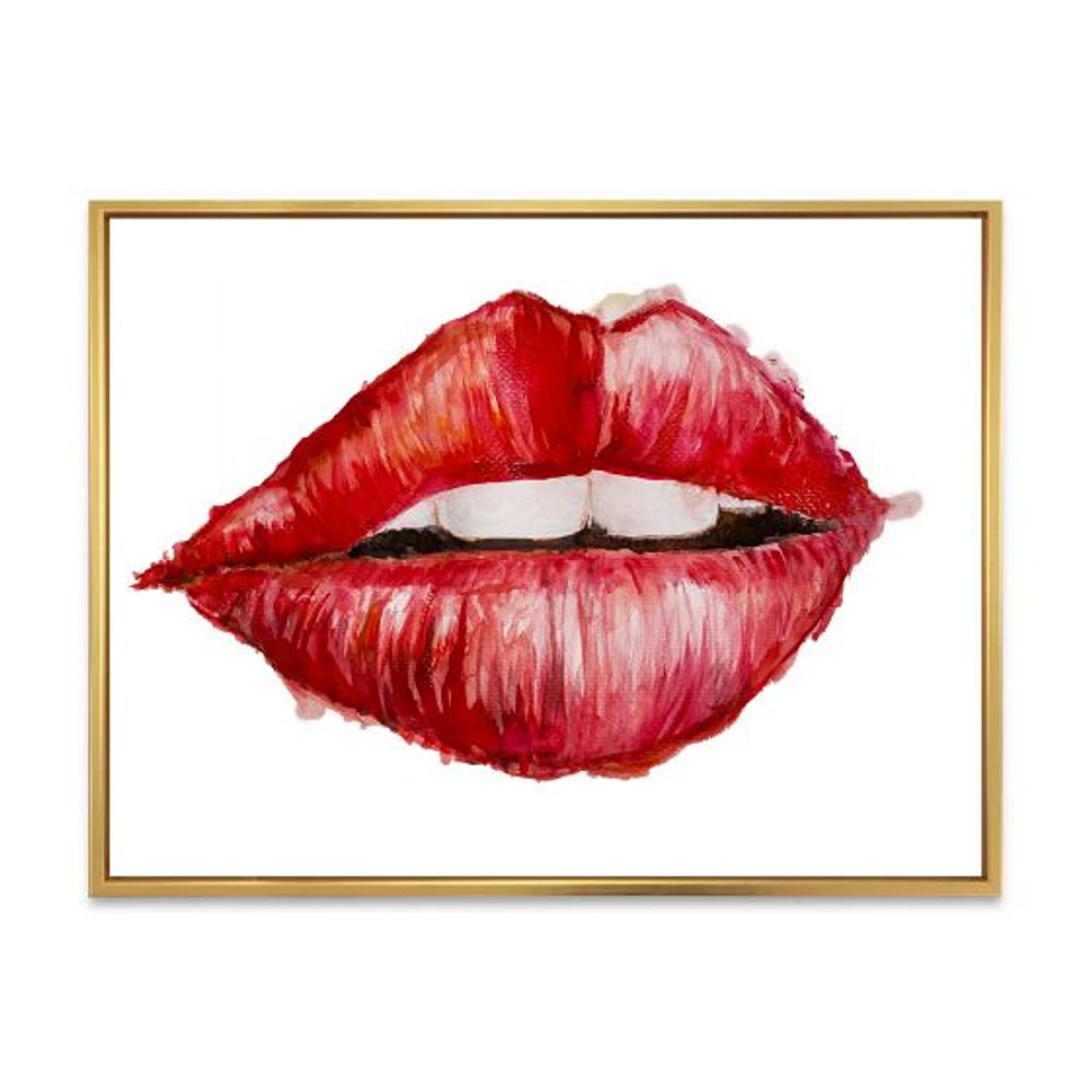 Valentines Day Red Woman Lips  Wall Art