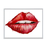 Valentines Day Red Woman Lips  Wall Art