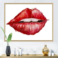 Valentines Day Red Woman Lips  Wall Art