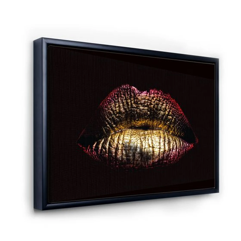 Sexy Golden Metallized Female Lips IV  Wall Art