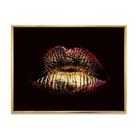 Sexy Golden Metallized Female Lips IV  Wall Art