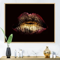 Toile « Sexy Golden Metallized Female Lips IV