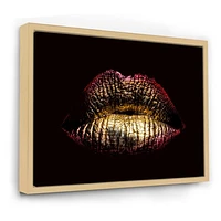 Sexy Golden Metallized Female Lips IV  Wall Art