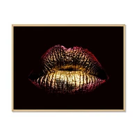 Sexy Golden Metallized Female Lips IV  Wall Art