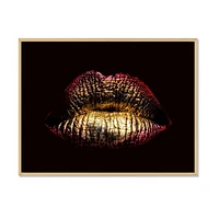 Toile « Sexy Golden Metallized Female Lips IV