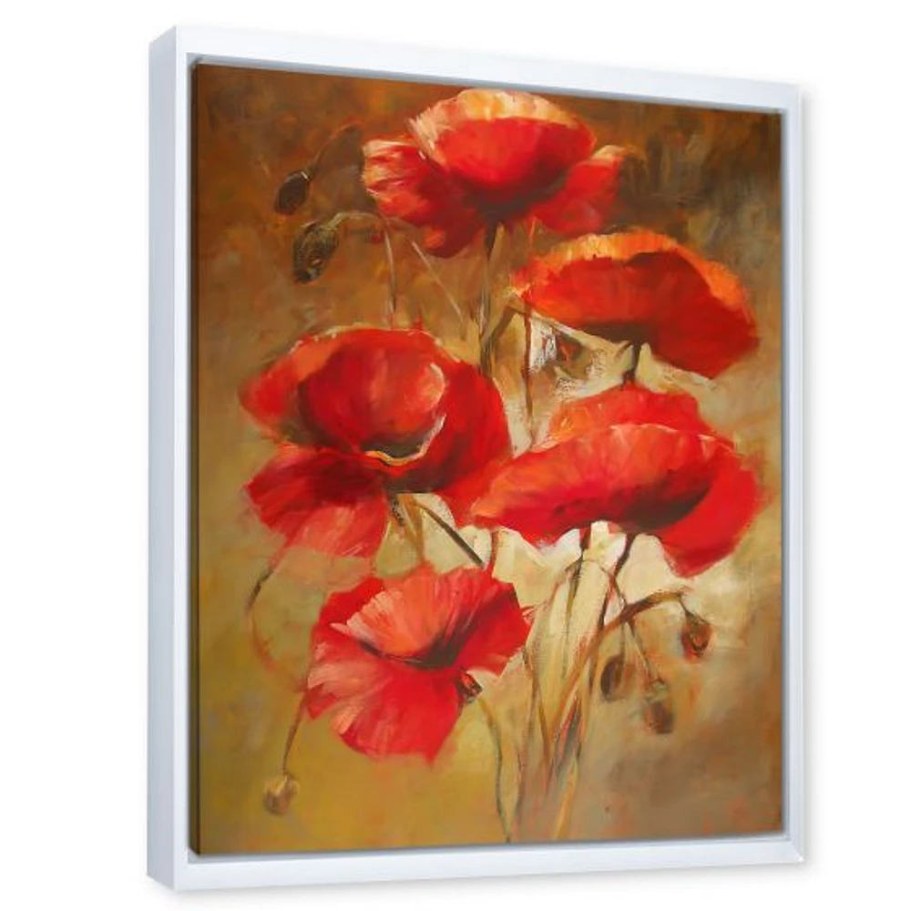 Toile « Red Blossoming Poppies IV »