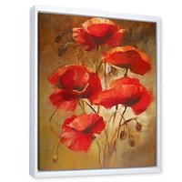 Red Blossoming Poppies IV  Wall Art