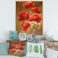 Toile « Red Blossoming Poppies IV »