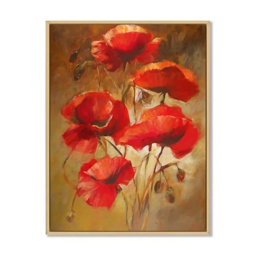 Red Blossoming Poppies IV  Wall Art