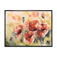 Red Poppy on A Field  Wall Art