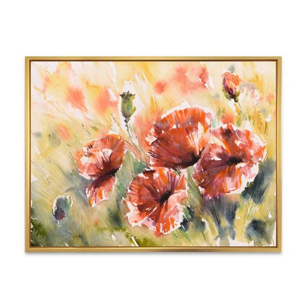 Red Poppy on A Field  Wall Art