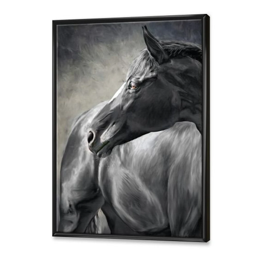 Toile imprimée « Portrait of A Black Horse »