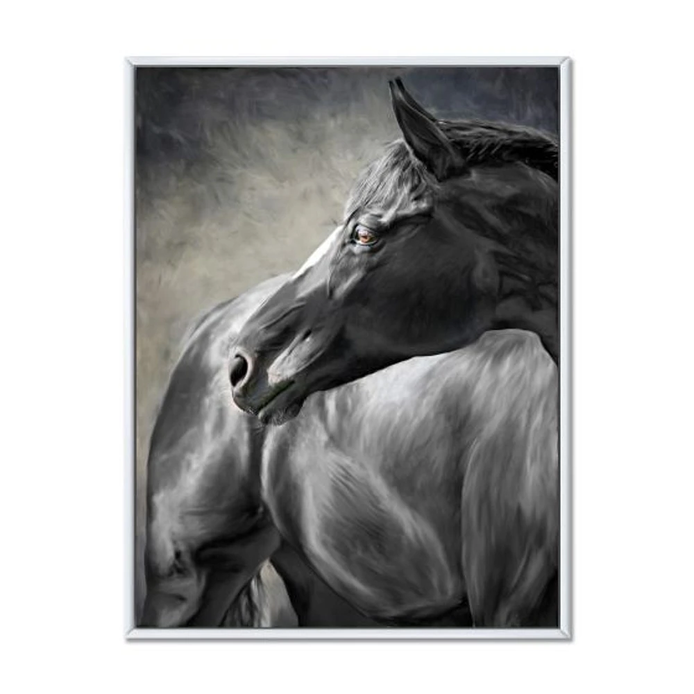 Toile imprimée « Portrait of A Black Horse »