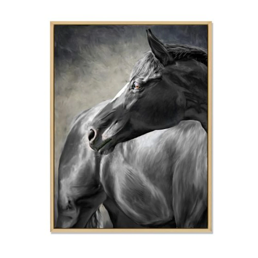 Toile imprimée « Portrait of A Black Horse »