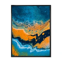 Abstract Marble Composition Blue and Orange IV  Wall Art