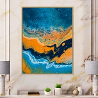 Abstract Marble Composition Blue and Orange IV  Wall Art