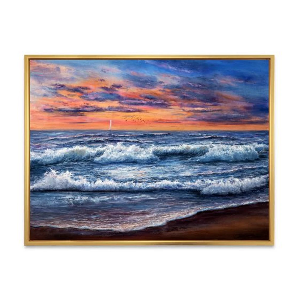 Sunset Over The Blue Ocean II  Wall Art