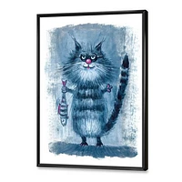 Cat Holding A Fish Its Claws  Wall Art