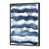 Abstract Classic Blue Waves  Wall Art