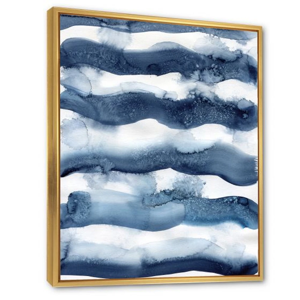 Abstract Classic Blue Waves  Wall Art